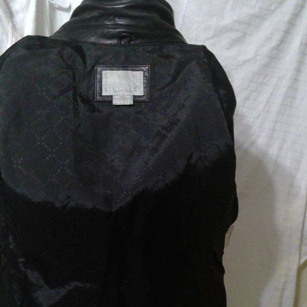 Nine West Leather Coat Size M - Picture 6 of 8